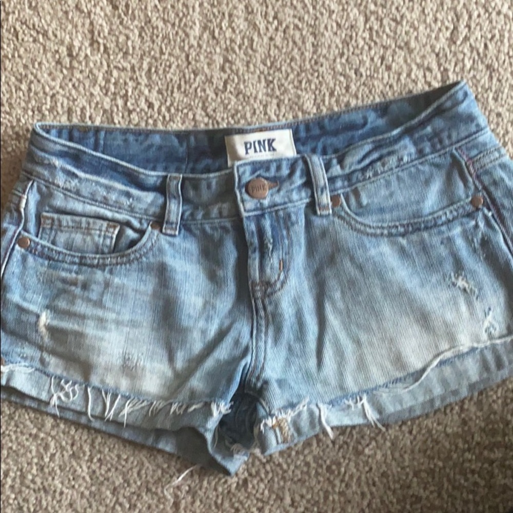 PINK jean shorts